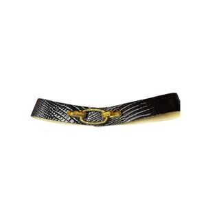 Vintage Calderon Black Snakeskin Chunky Gold Hardware Belt Size Medium